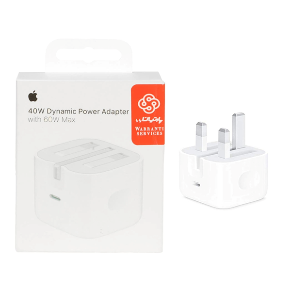 شارژر 40 وات اپل مدل 40W Dynamic Power Adapter with 60W Max (گارانتی پارتیان پایا)