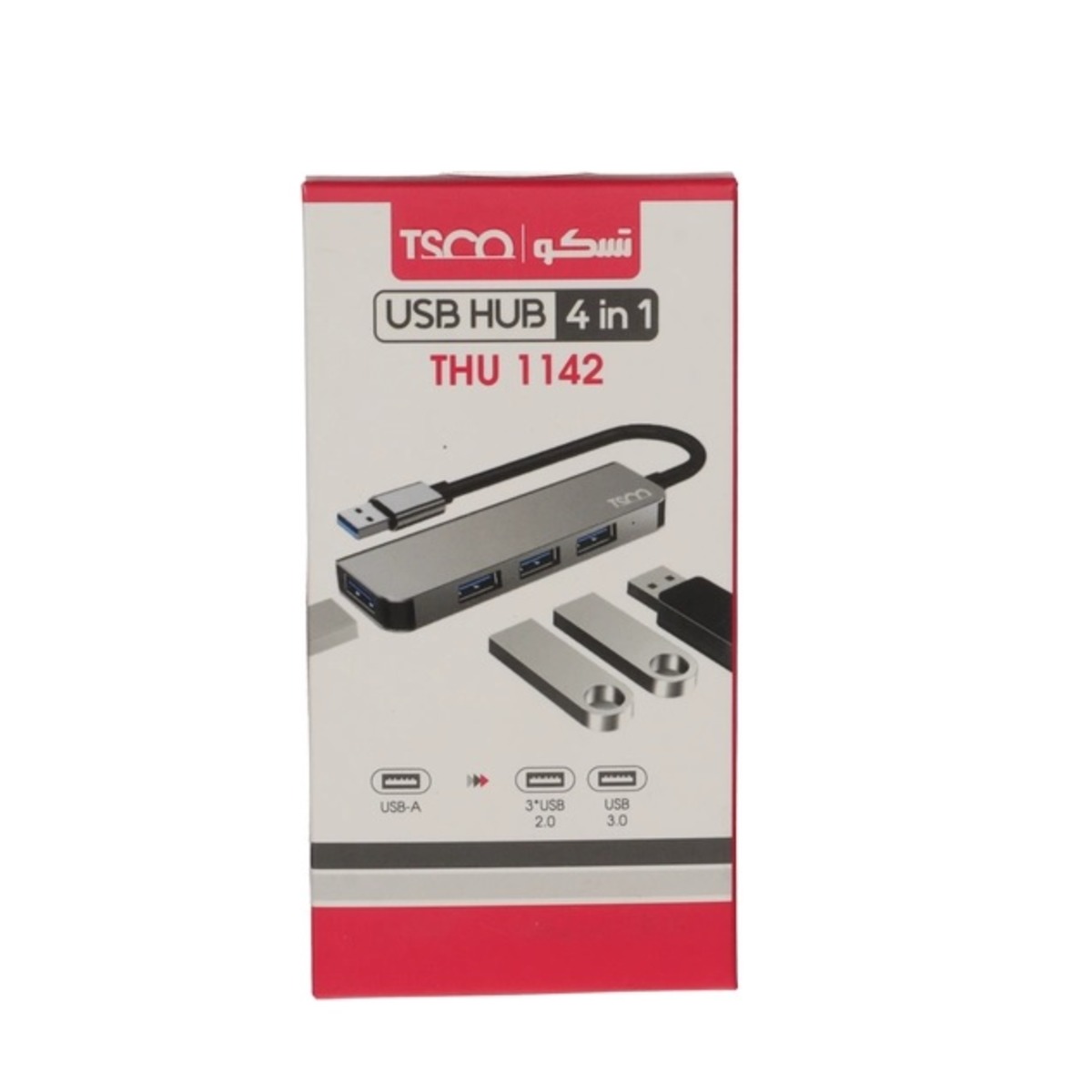 هاب 4 پورت TSCO USB3.0 مدل THU 1142 - خاکستری (گارانتی 12 ماهه تسکو)