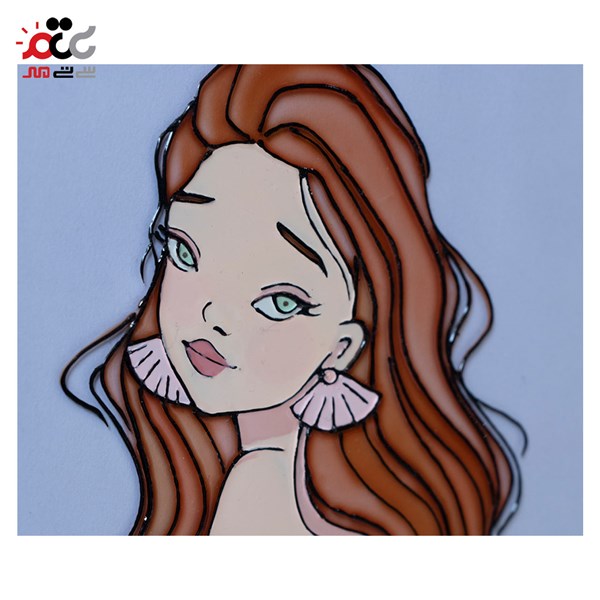 تابلو ویترای طرح دختر سایز 23×23 سانتی متری