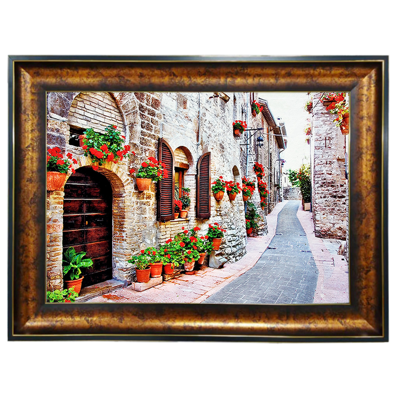 تابلو فرش چاپی طرح کوچه زیبا کد 10260 سایز 100×50 سانتی متری