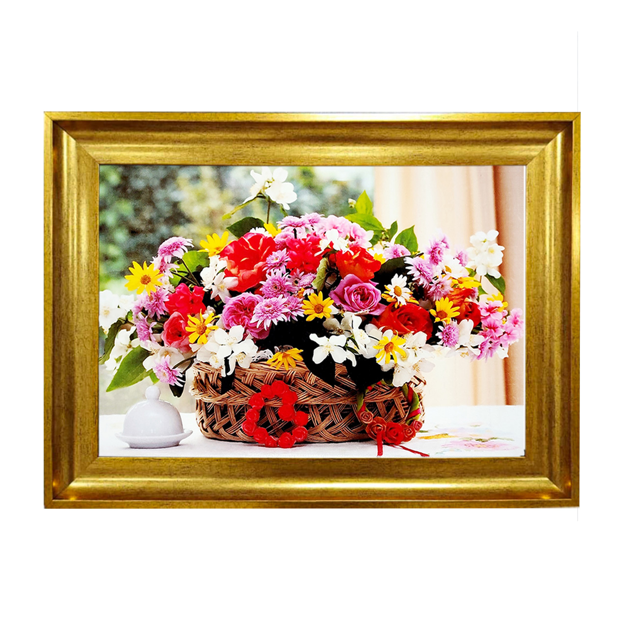 تابلو فرش چاپی طرح گل کد 12012 سایز 50×50 سانتی متری