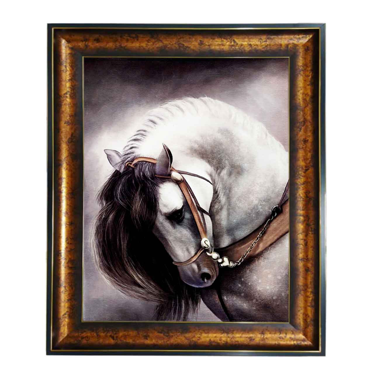 تابلو فرش چاپی طرح اسب کد 14612 سایز 100×50 سانتی متری