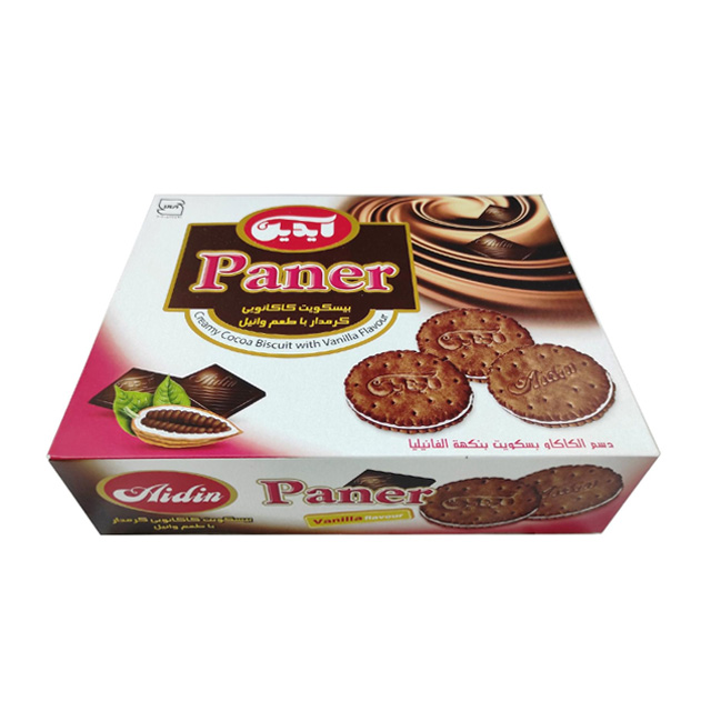 بیسکویت کاکائویی کرمدار با طعم وانیل پانر آیدین 425 گرمی