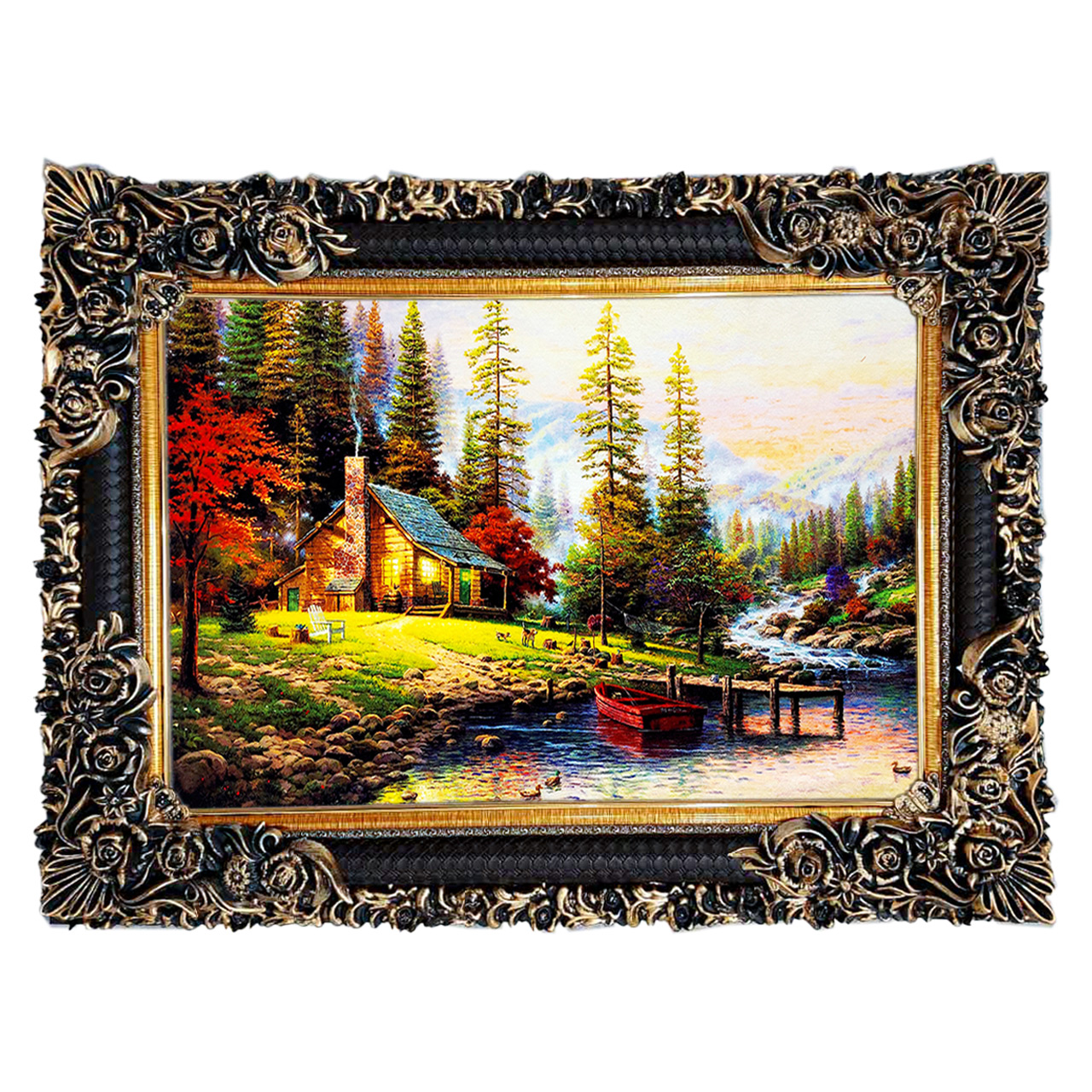 تابلو فرش چاپی طرح منظره کد 10096 سایز 70×50 سانتی متری