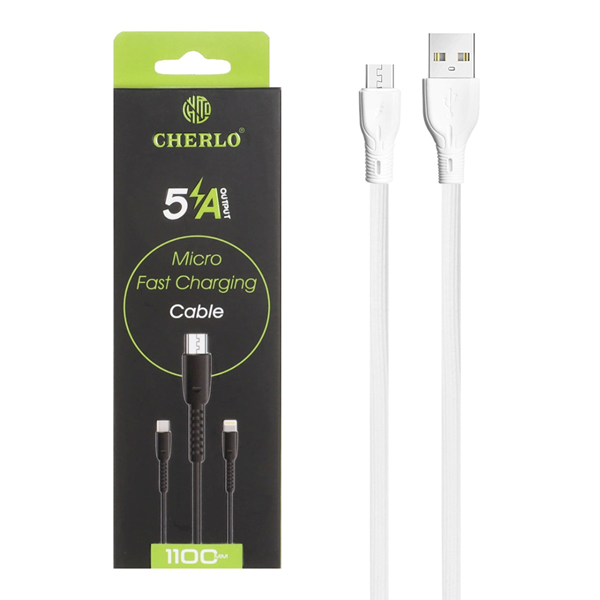 کابل شارژ 1.1 متری فست اندروید CHERLO مدل CH-V809 - سفید - SMO