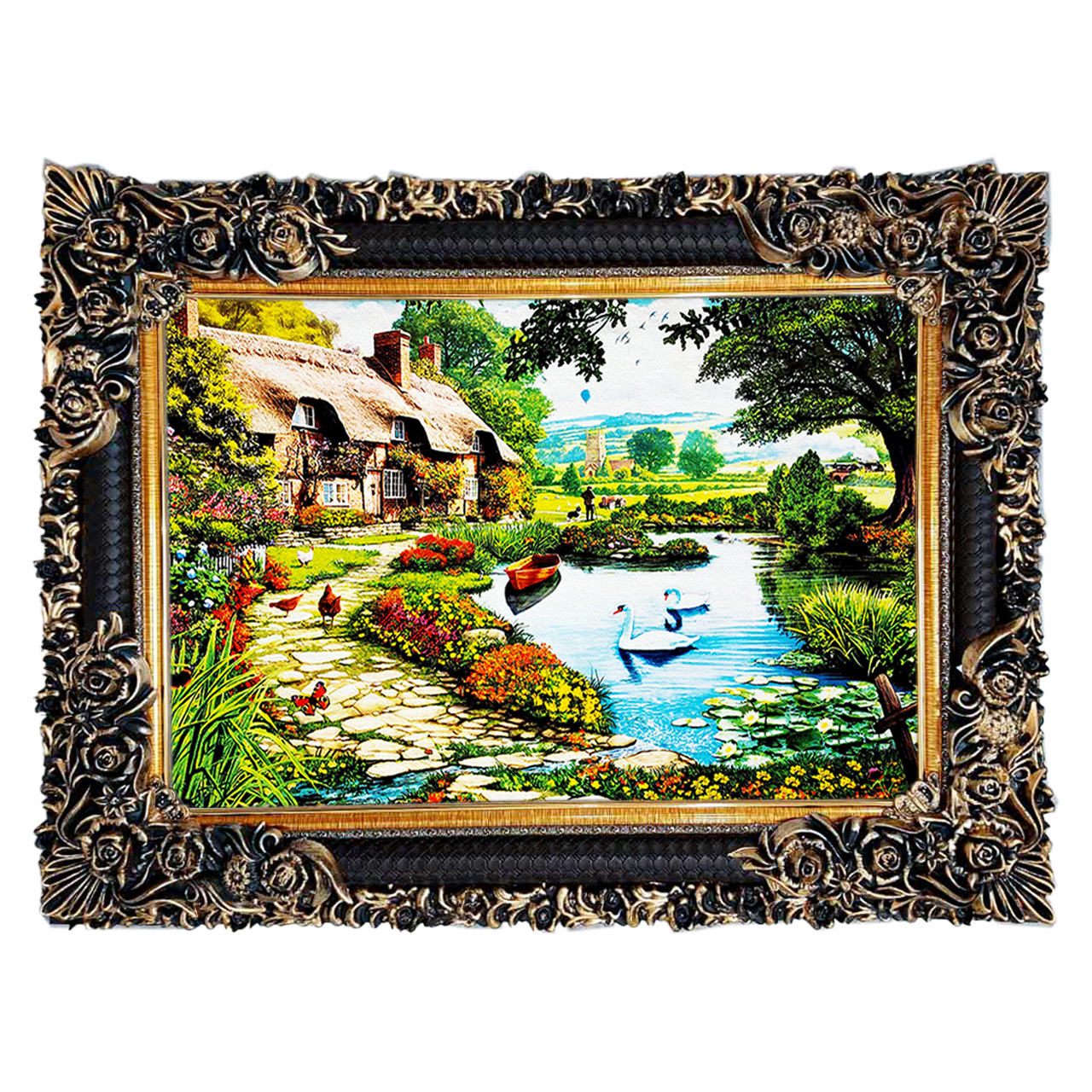 تابلو فرش چاپی طرح منظره کد 10130 سایز 70×50 سانتی متری