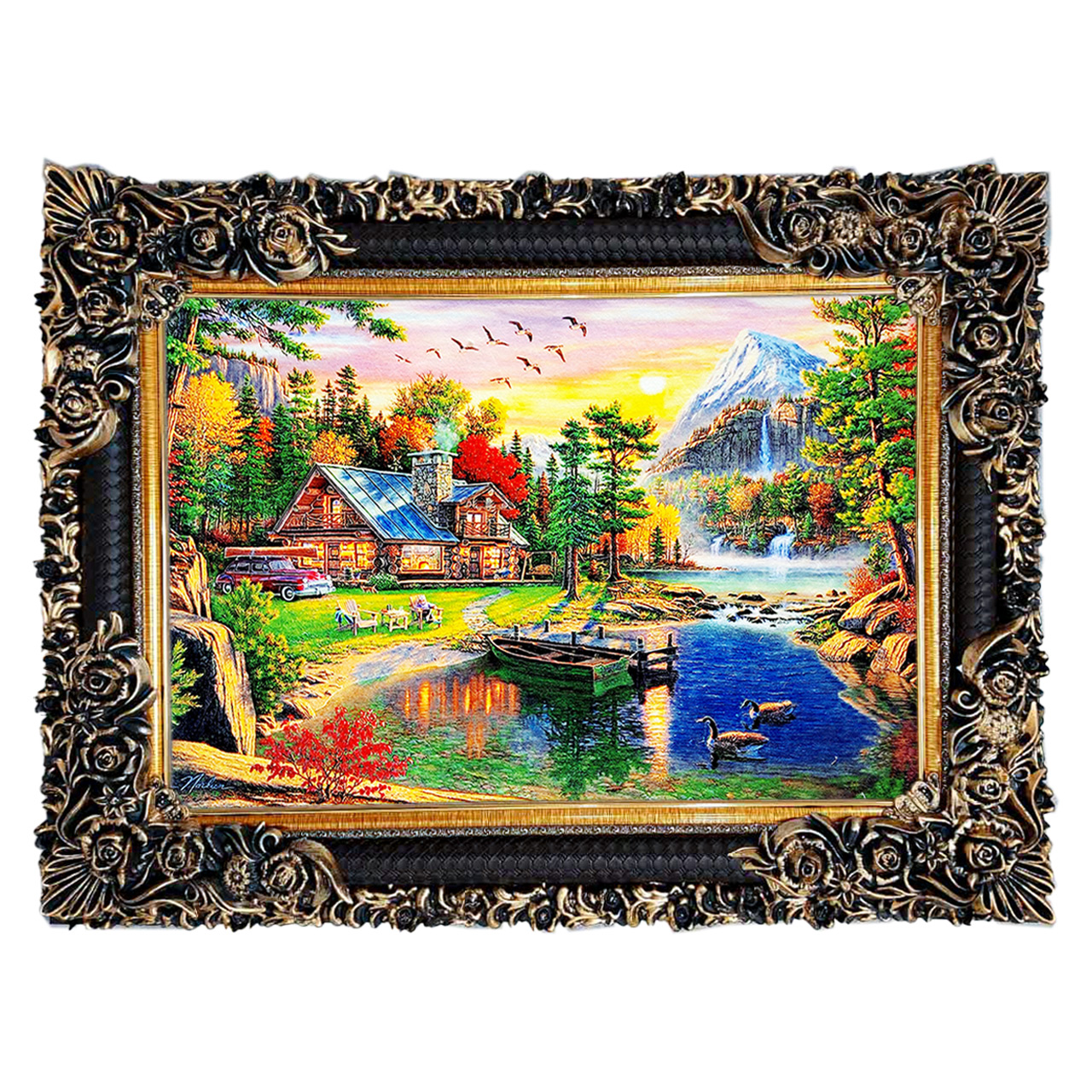 تابلو فرش چاپی طرح منظره کد 10132 سایز 70×50 سانتی متری