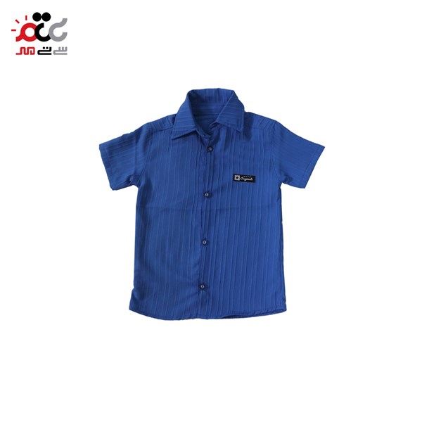 ست بلوز و شلوارک پارچه ای پسرانه آبی سایز 45