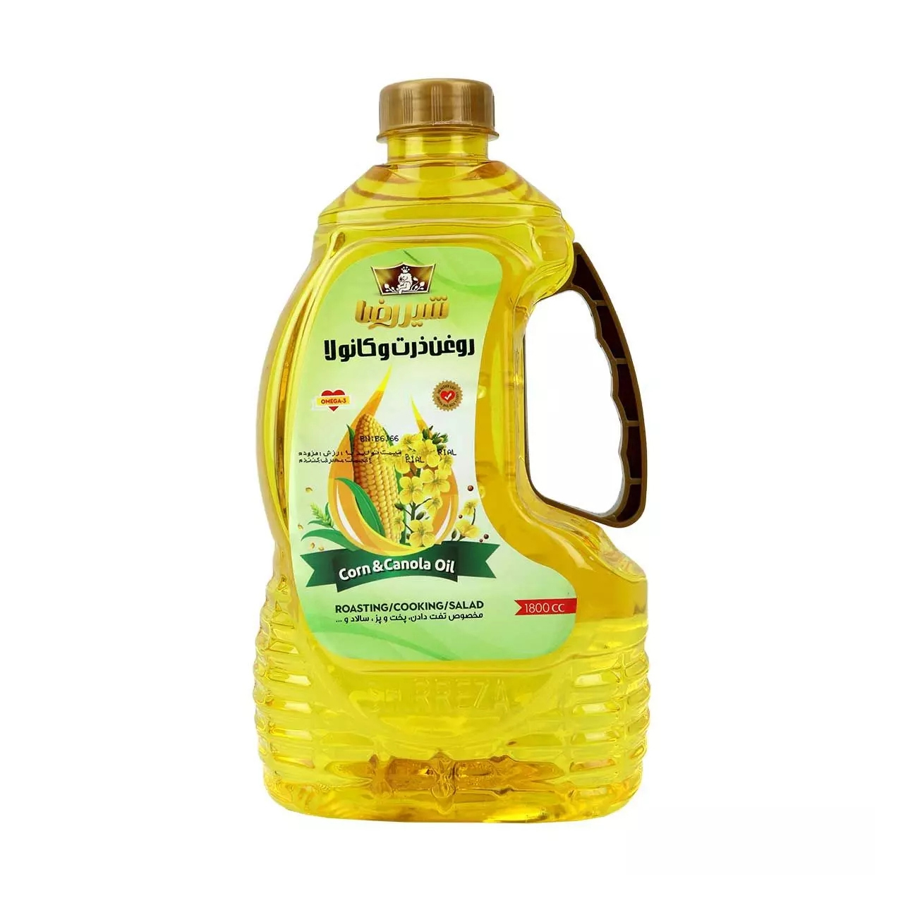 روغن مایع مخلوط ذرت وکانولا شیررضا 1620 گرمی