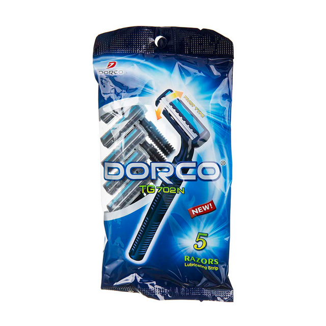 خودتراش دو لبه صابون دار لوکس مردانه دورکو مدل TG 702Nبسته 5 عددی