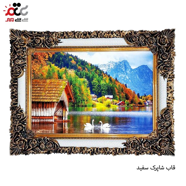 تابلو فرش طرح قو کد 10064 سایز 60×40 سانتی متری