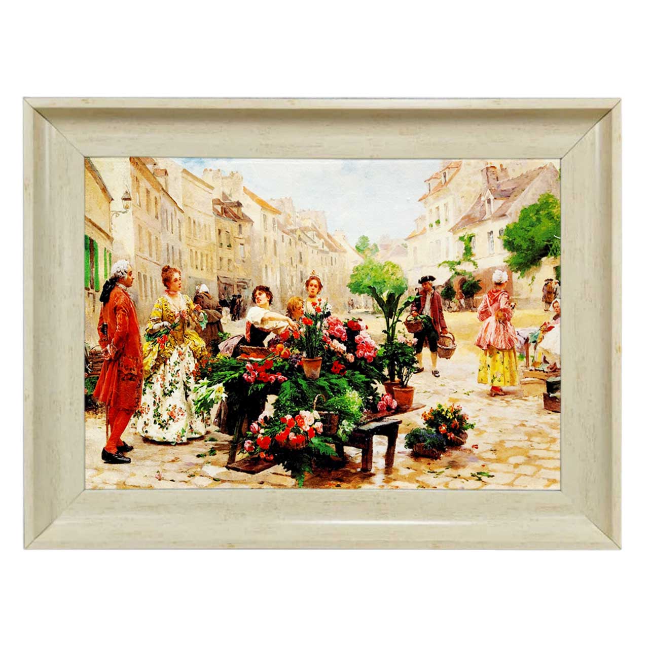 تابلو فرش چاپی طرح دهکده کد 11059 سایز 70×50 سانتی متری