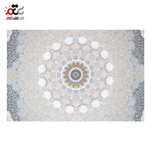 فرش ماشینی طرح بژ حاشیه سیلور کد 1435