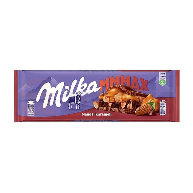 شکلات میلکا فندقی با طعم بادام و کارامل 100 گرمی