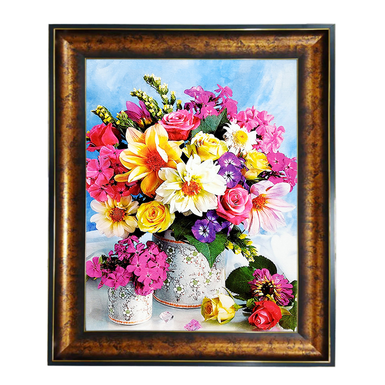 تابلو فرش چاپی طرح گل کد 12300 سایز 100×50 سانتی متری