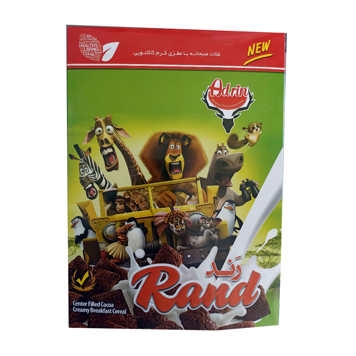 غلات صبحانه با مغزی کرم کاکائویی آدرین 400 گرمی