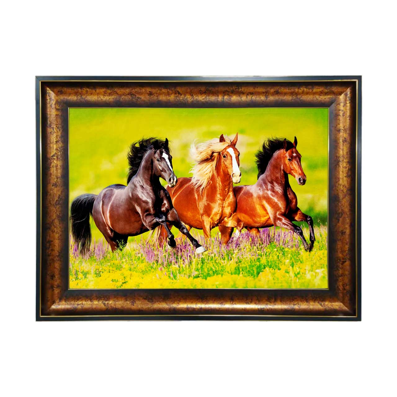 تابلو فرش چاپی طرح اسب کد 14001 سایز 50×35 سانتی متری