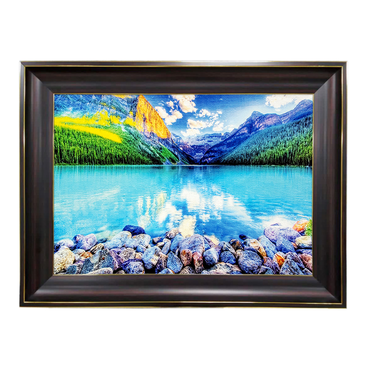 تابلو فرش چاپی طرح دریاچه کد 10217 سایز 60×40 سانتی متری