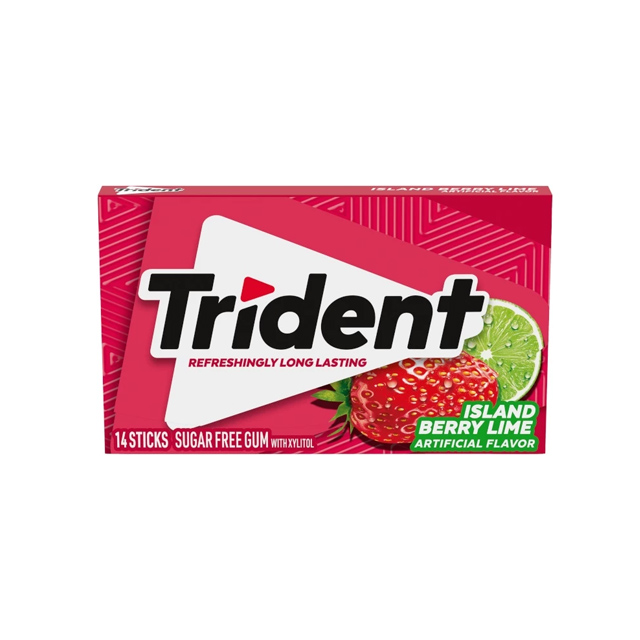 آدامس بدون شکر توت فرنگی و لیمو تریدنت بسته 14 عددی