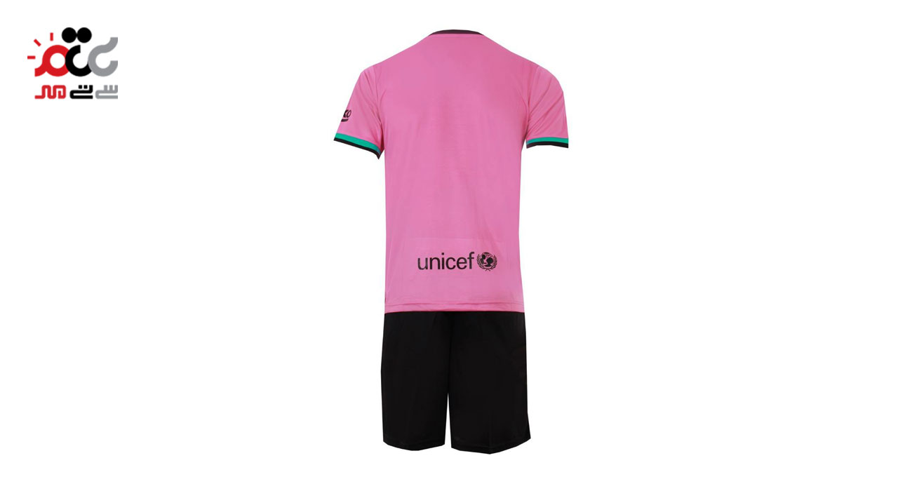 ست تی شرت و شلوارک ورزشی مردانه طرح بارسلونا مدل 2021