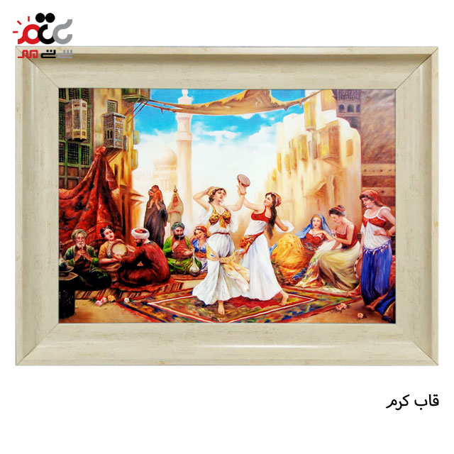 تابلو فرش چاپی طرح دهکده کد 13313 سایز 60×40 سانتی متری