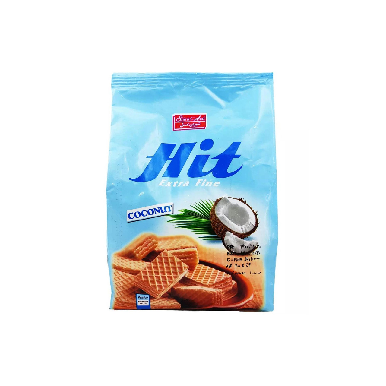 ویفر کرم شیری هیت شیرین عسل با طعم نارگیل 200 گرمی