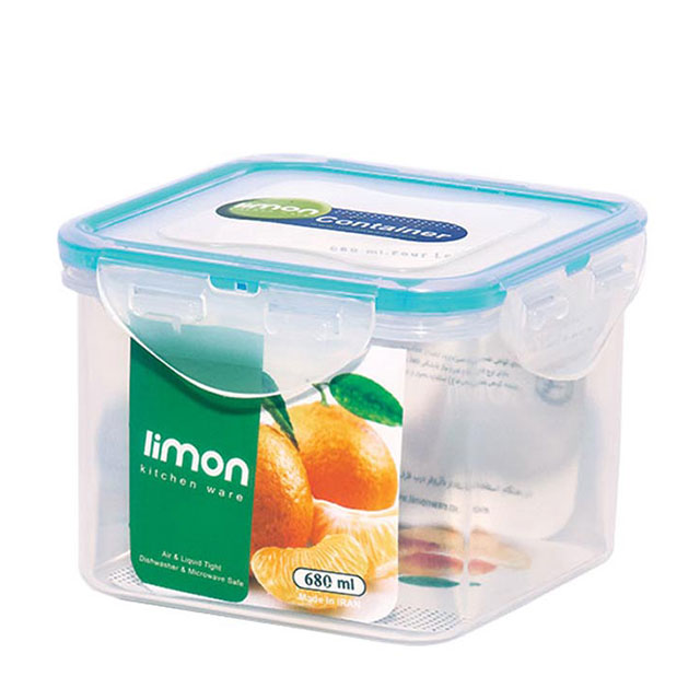 ظرف فریزری مربع لیمون 680 میلی لیتری