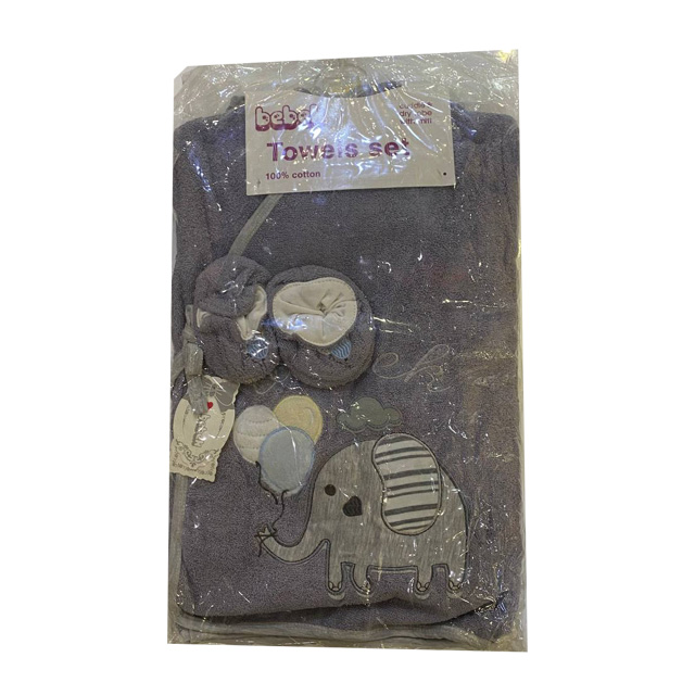 ست حوله نوزادی bebek طرح فیل بادکنکی بسته 5 عددی