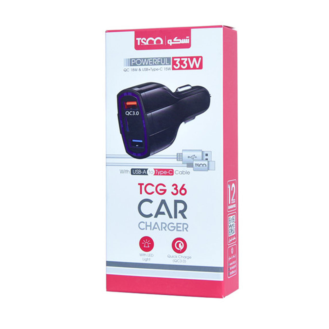 شارژر فندکی تسکو مدل TCG 36