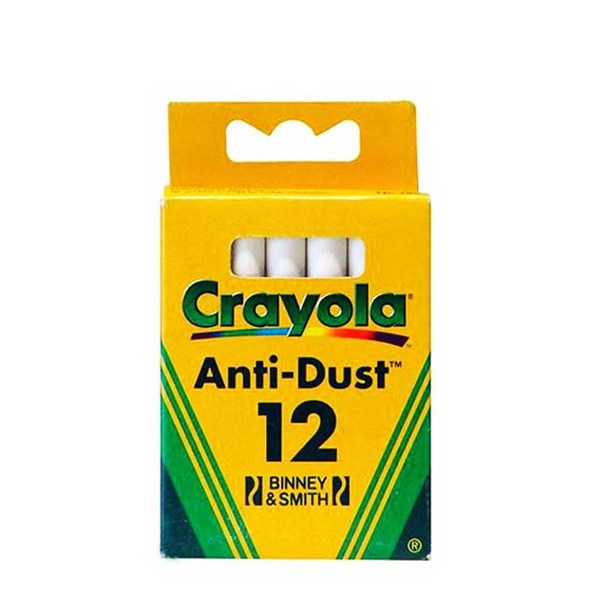 گچ سفید کرایولا مدل anti dust بسته 12 عددی