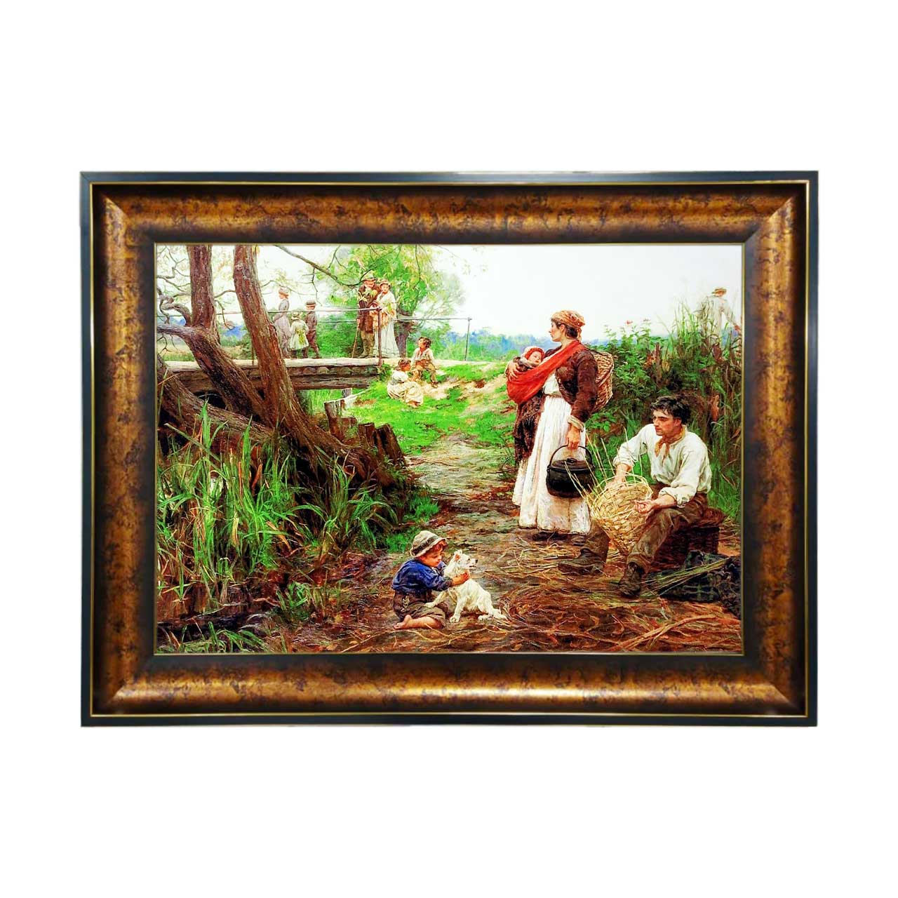 تابلو فرش چاپی طرح خانواده کد 11083 سایز 50×35 سانتی متری