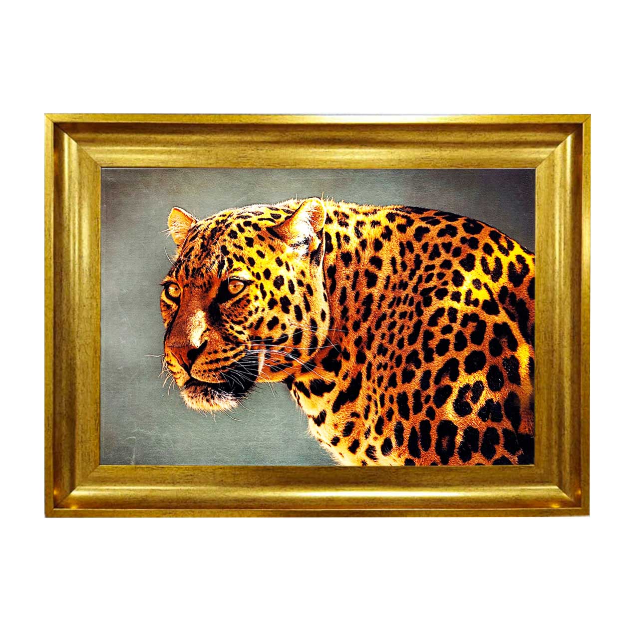 تابلو فرش چاپی طرح پلنگ کد 14067 سایز 50×50 سانتی متری