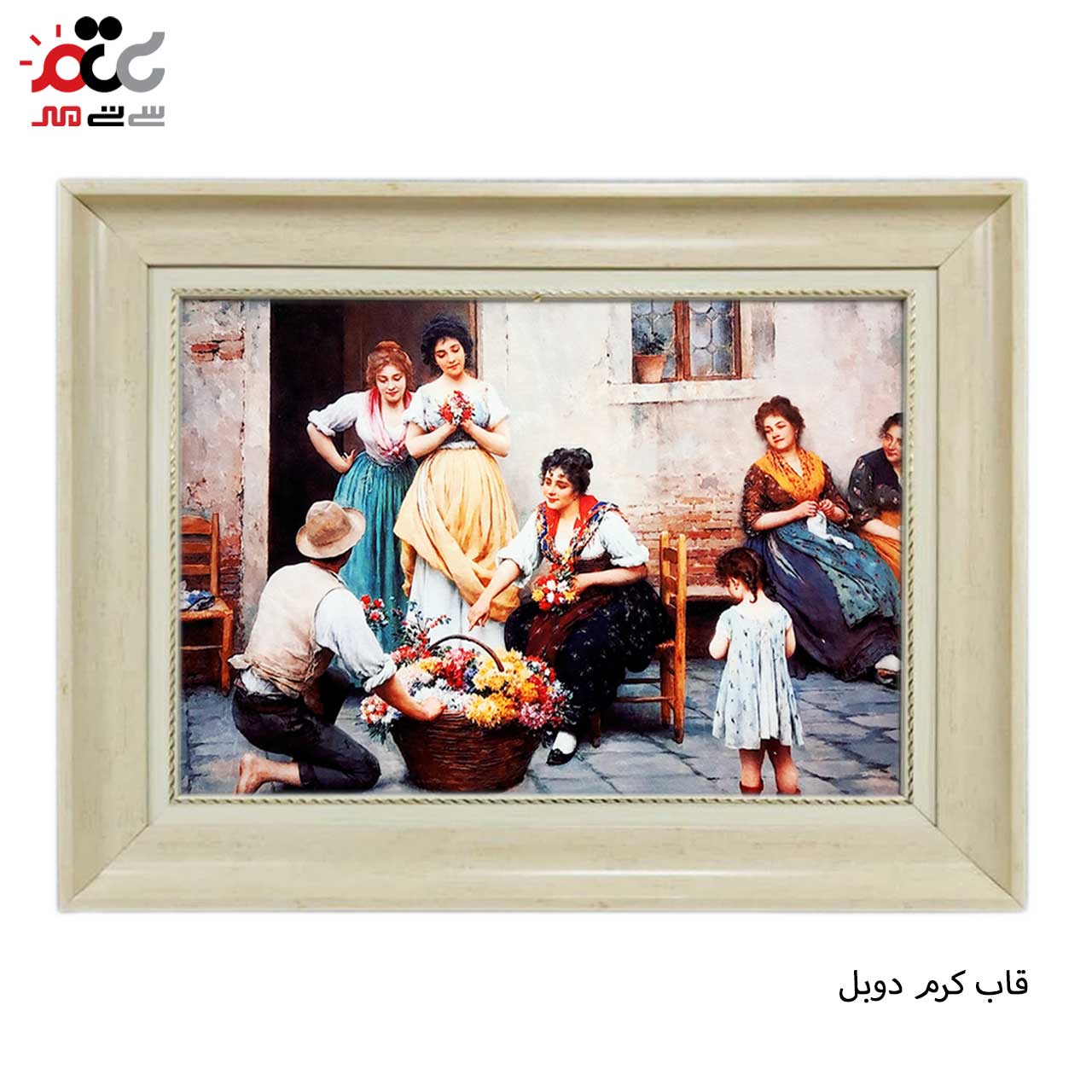 تابلو فرش چاپی طرح دهکده کد 11010 سایز 50×50 سانتی متری