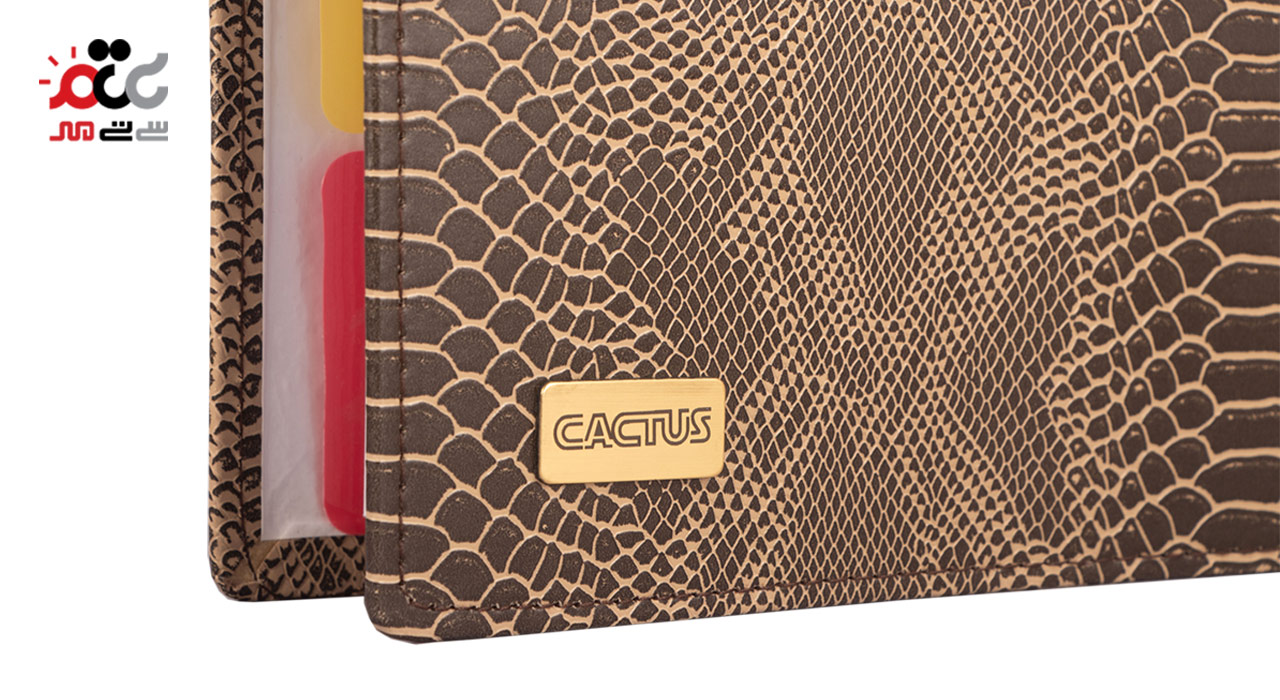 کلاسور قفل پلاستیک چرمی کاکتوس 100 برگ