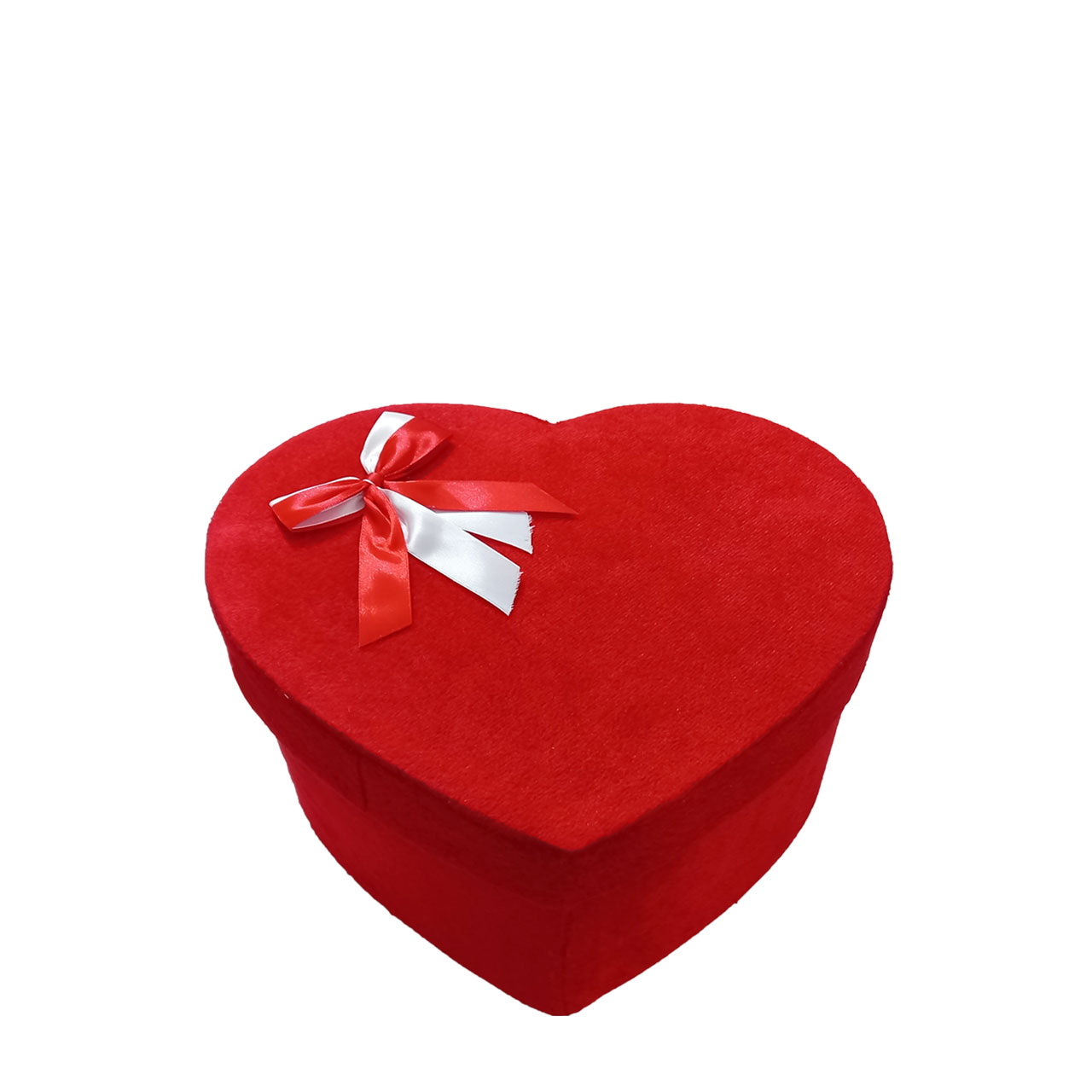جعبه هدیه مخملی طرح قلب قرمز مدل ربان دار سایز 1