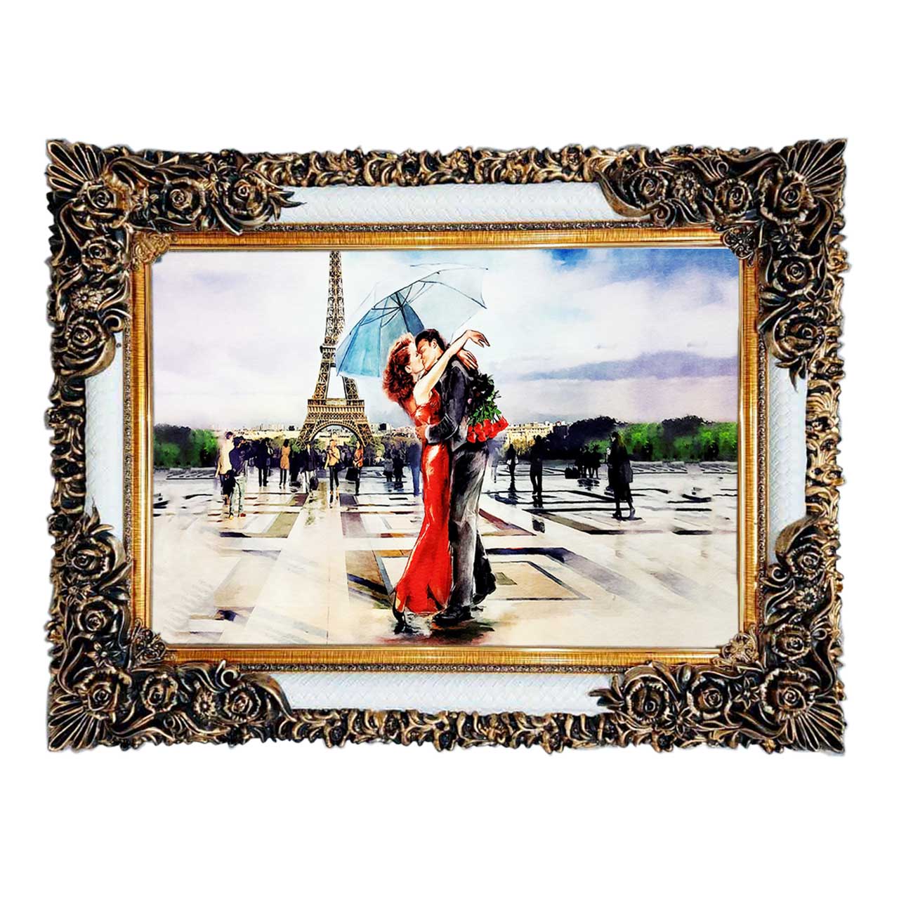 تابلو فرش چاپی طرح پاریس کد 13304 سایز 60×40 سانتی متری