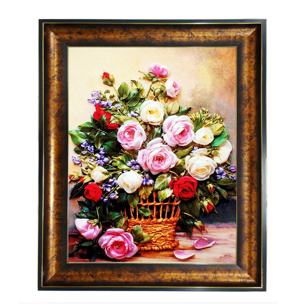 تابلو فرش چاپی طرح گل کد 12308 سایز 100×50 سانتی متری