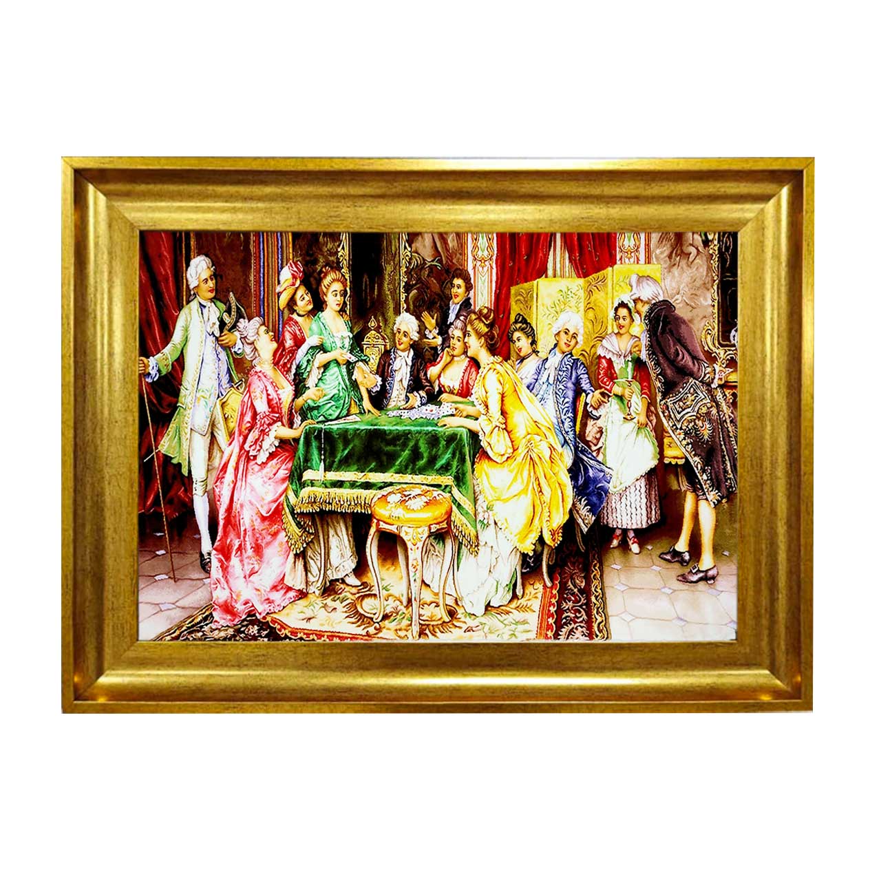 تابلو فرش چاپی طرح ضیافت کد 11007 سایز 50×50 سانتی متری