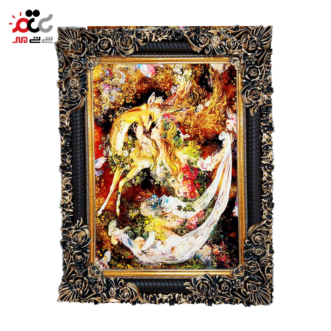 تابلو فرش چاپی طرح مینیاتوری کد 16006 سایز 40×60 سانتی متری