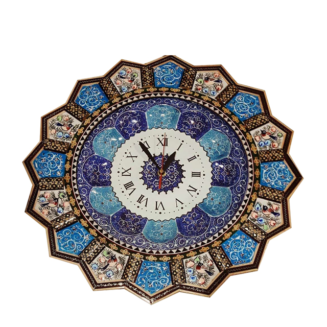 ساعت دیواری خاتم کاری طرح خورشید کد M01