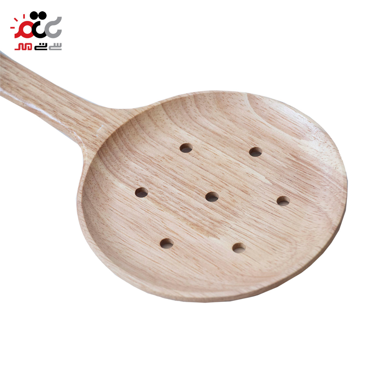 کفگیر چوبی مدل گرد سوراخ دار کد 12