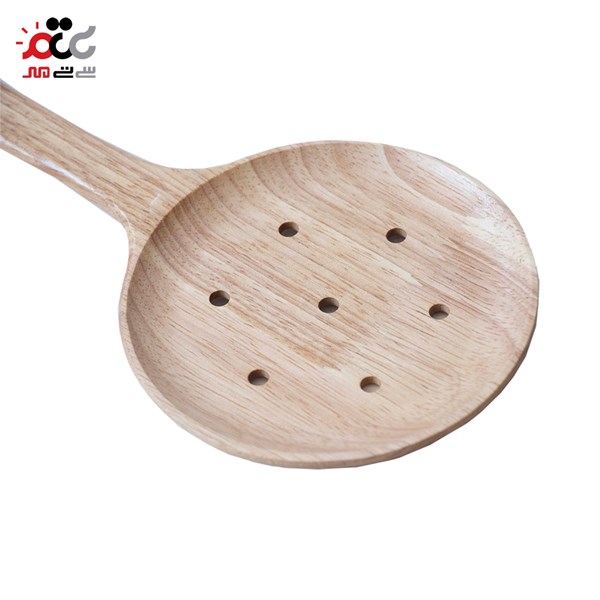 کفگیر چوبی مدل گرد سوراخ دار کد 12
