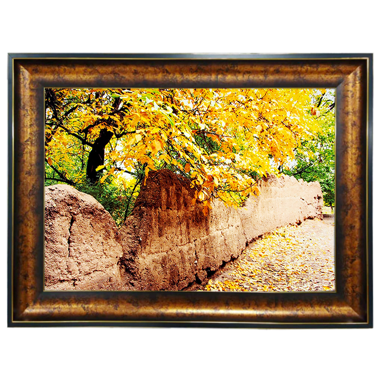 تابلو فرش چاپی طرح کوچه باغ کد 10291 سایز 100×50 سانتی متری