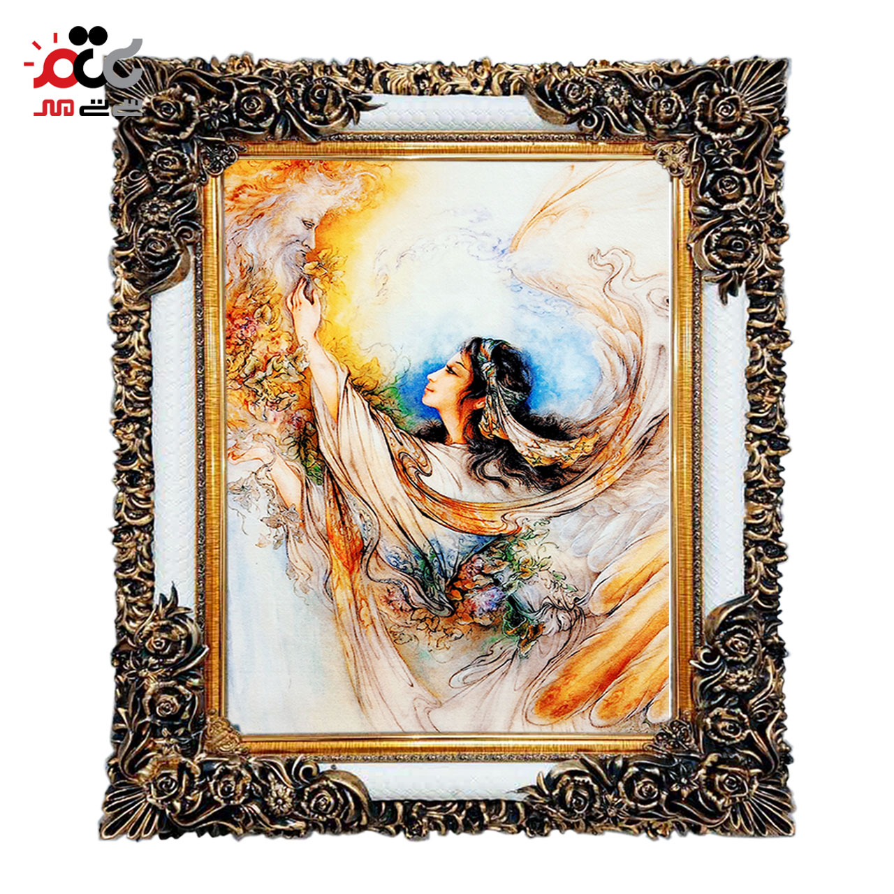 تابلو فرش چاپی طرح مینیاتوری کد 16002 سایز 50×70 سانتی متری