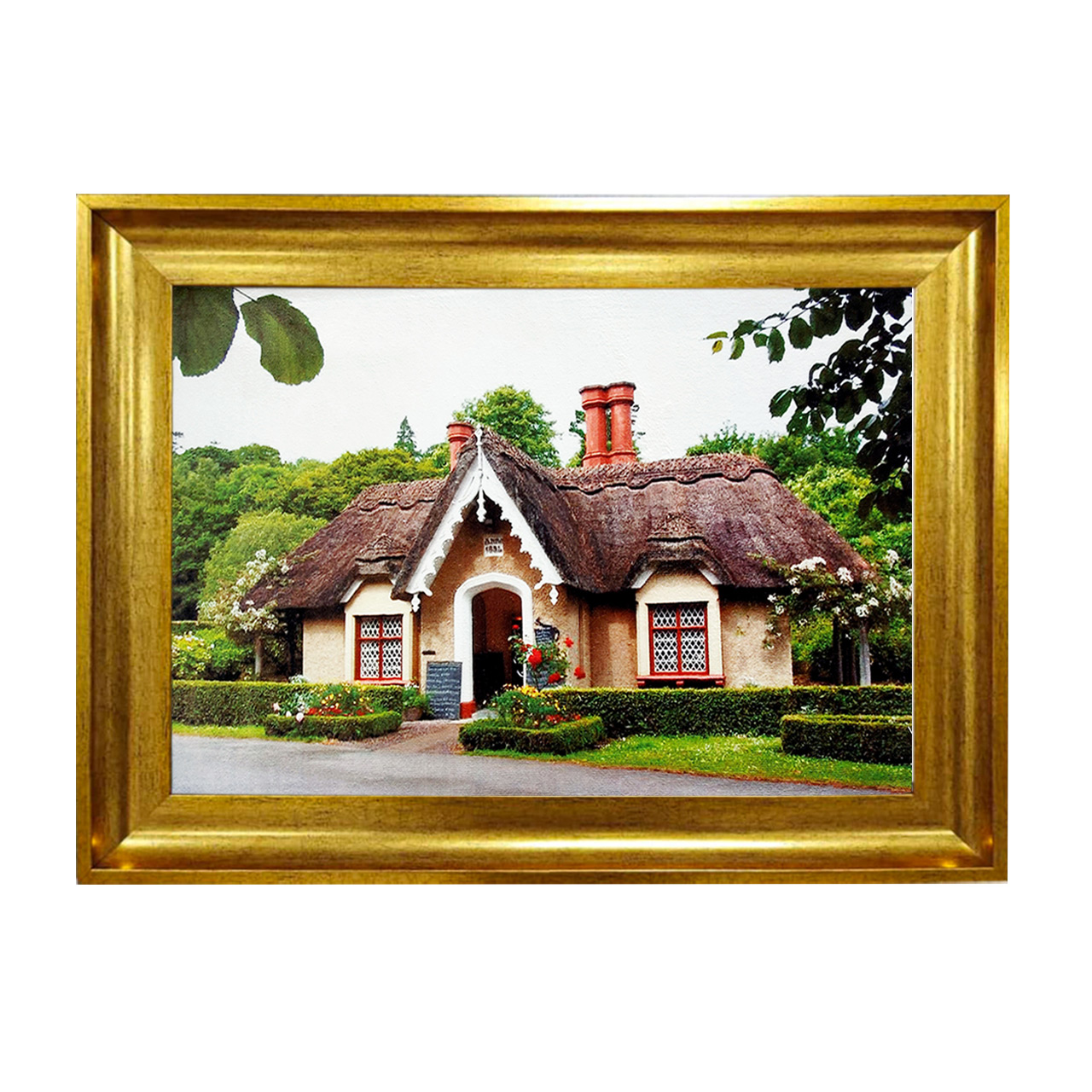 تابلو فرش چاپی طرح کلبه کد 10196 سایز 50×50 سانتی متری