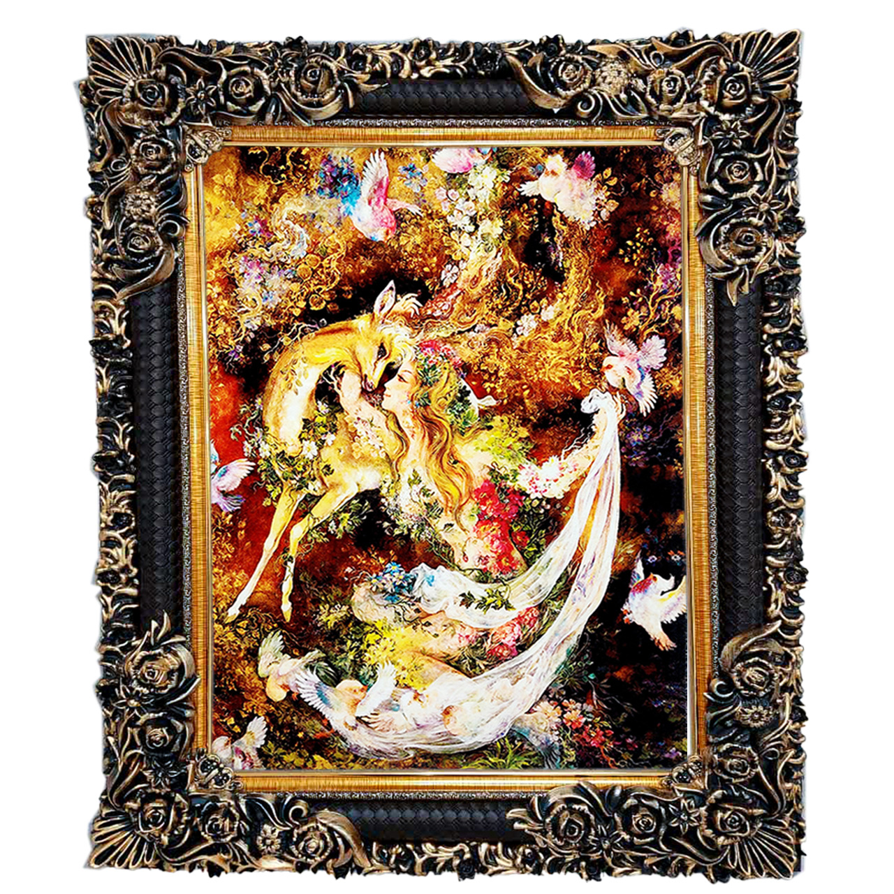 تابلو فرش چاپی طرح مینیاتوری کد 16006 سایز 50×100 سانتی متری