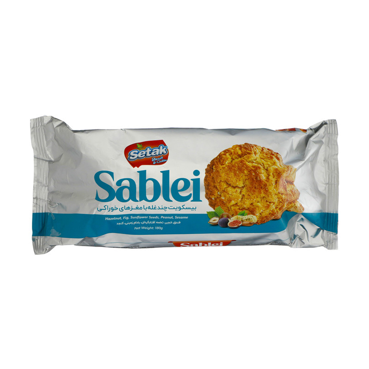 بیسکویت چند غله با مغز های خوراکی ستاک 40 گرمی