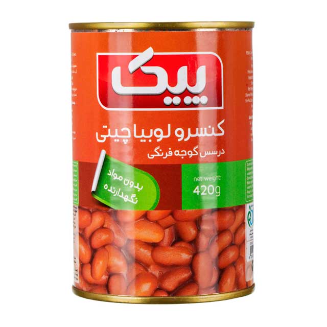 کنسرو لوبیا چیتی در سس گوجه فرنگی پیک 420 گرمی