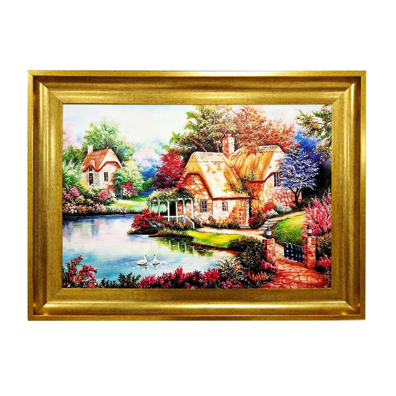 تابلو فرش چاپی طرح منظره کد 10129 سایز 50×50 سانتی متری