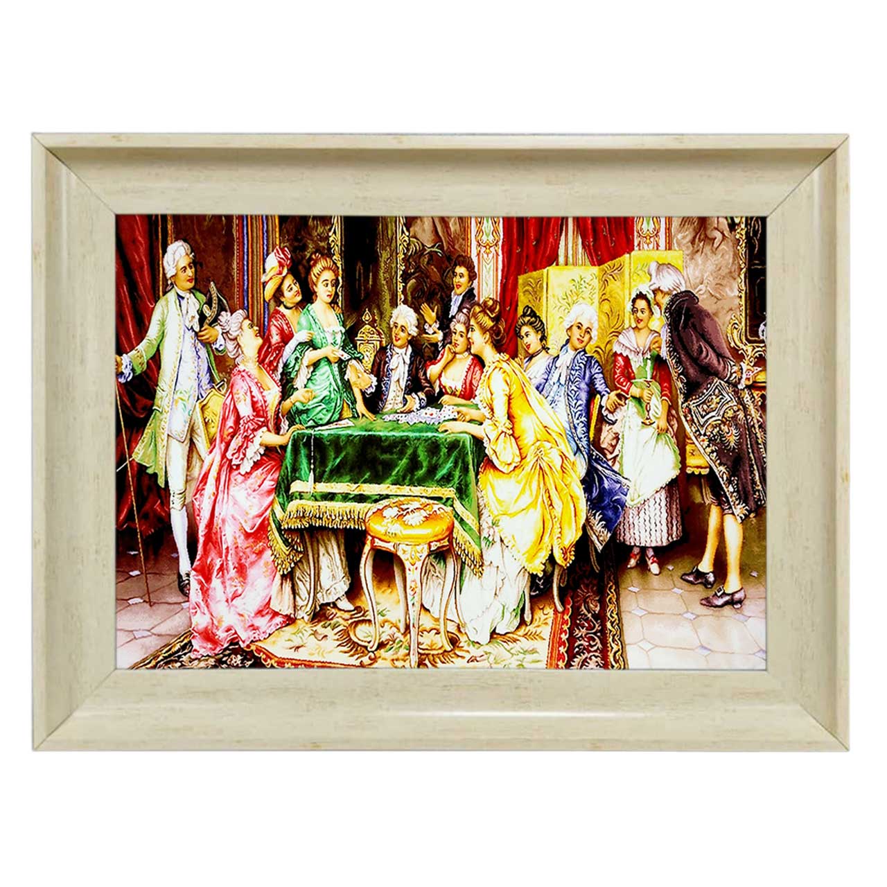 تابلو فرش چاپی طرح ضیافت کد 11007 سایز 70×50 سانتی متری